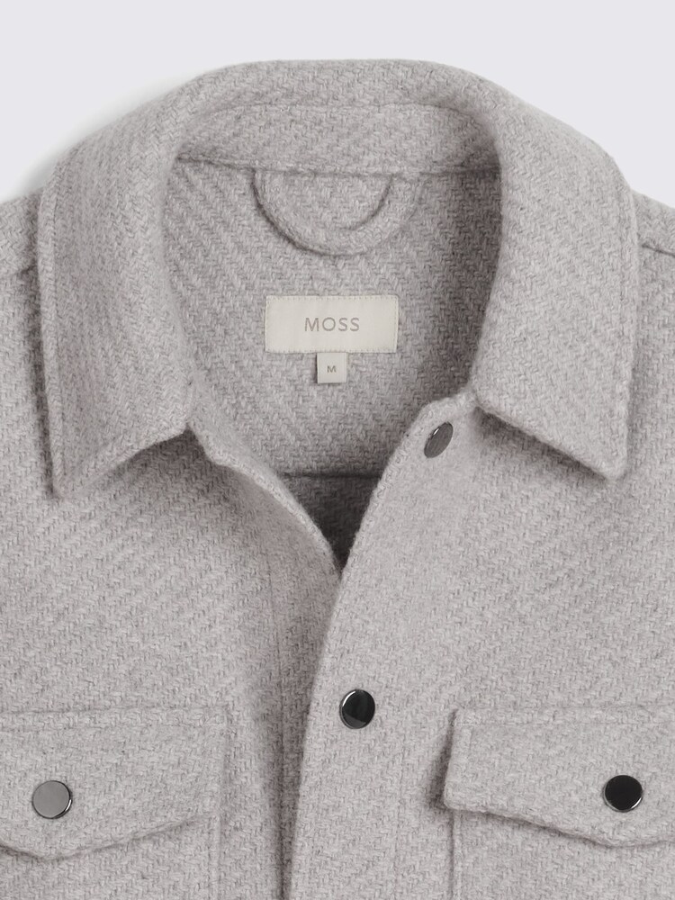 MOSS Light Grey Structured Shacket - Image 6 of 6 MOSS Light Grey Structured Shacket - Image 6 of 6