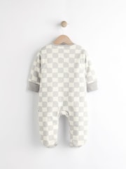 White/Grey 2.5 Tog Wadded Zip Sleepsuit - Image 2 of 7
