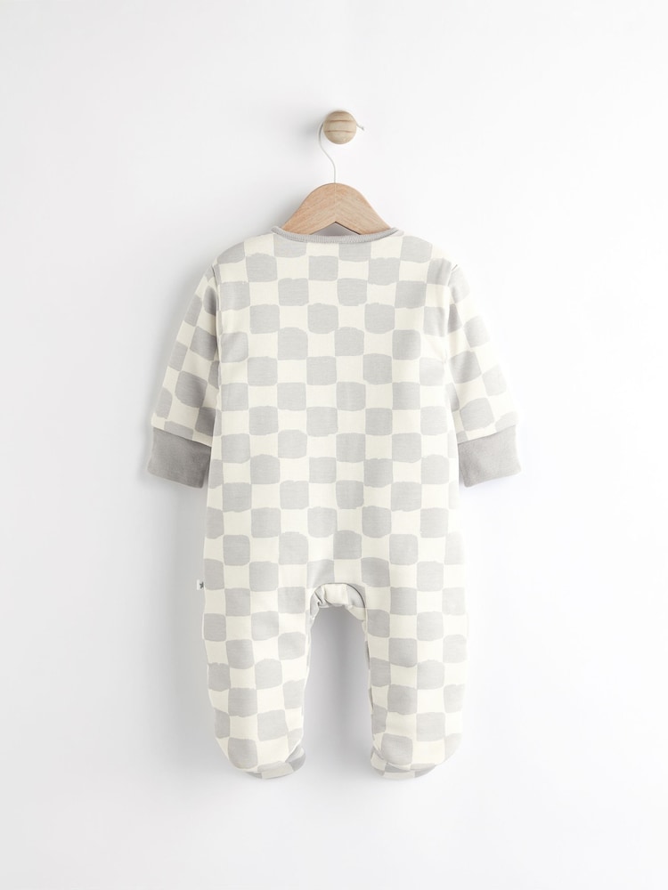 White/Grey 2.5 Tog Wadded Zip Sleepsuit - Image 2 of 7