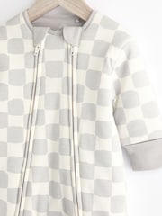 White/Grey 2.5 Tog Wadded Zip Sleepsuit - Image 3 of 7