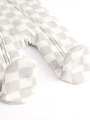 White/Grey 2.5 Tog Wadded Zip Sleepsuit - Image 5 of 7