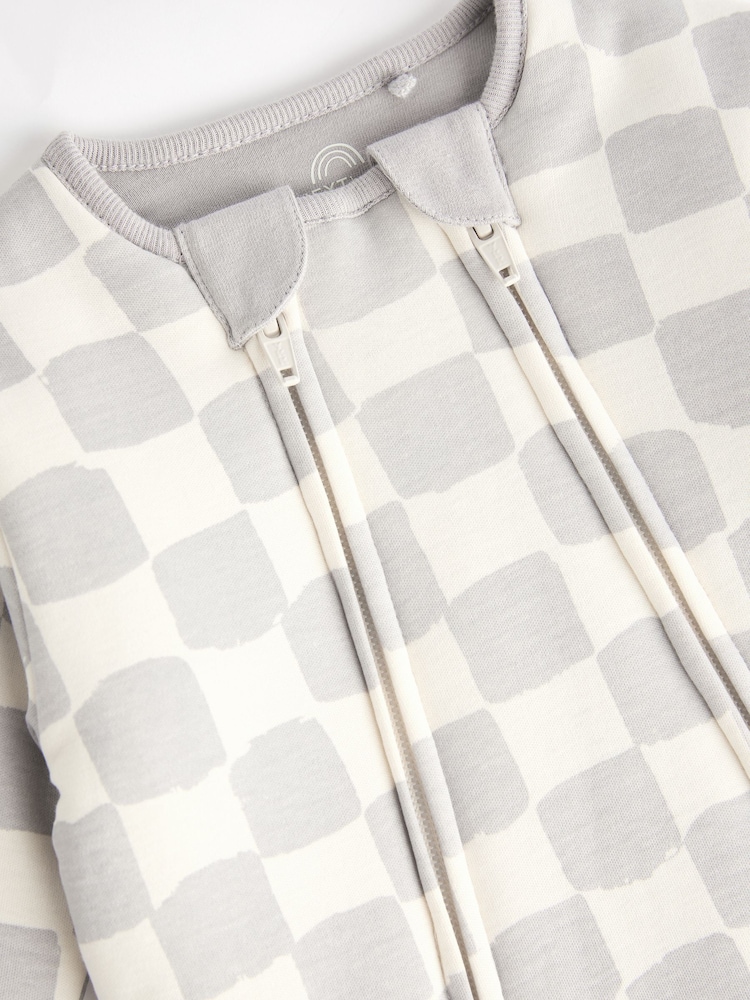 White/Grey 2.5 Tog Wadded Zip Sleepsuit - Image 7 of 7