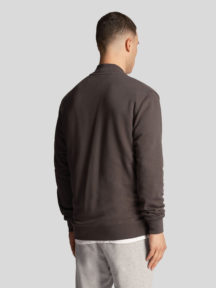 Lyle & Scott Brown Loopback 100% Cotton Jersey Bomber Jacket - Image 2 of 5