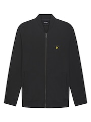 Lyle & Scott Brown Loopback 100% Cotton Jersey Bomber Jacket - Image 5 of 5