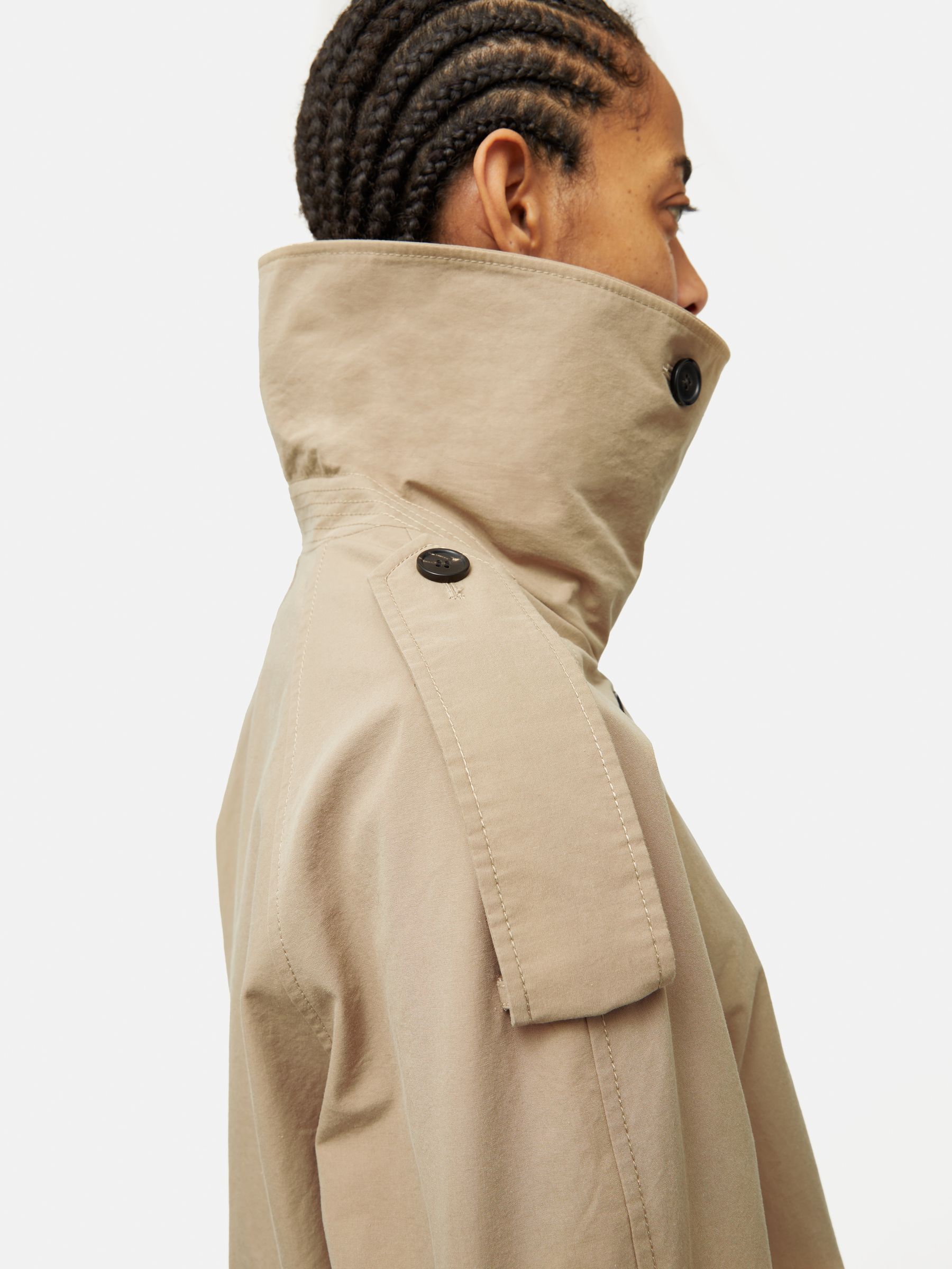 Buy Jigsaw Cream Cropped Cotton Trench Jacket from Next USA