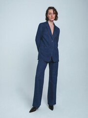Jigsaw Blue 100% Cotton Denim Tailored Jacket - Image 1 of 7
