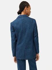 Jigsaw Blue 100% Cotton Denim Tailored Jacket - Image 3 of 7