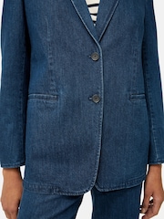 Jigsaw Blue 100% Cotton Denim Tailored Jacket - Image 7 of 7