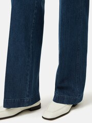 Jigsaw Blue Denim Tailored 100% Cotton Trousers - Image 6 of 7