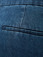 Jigsaw Blue Denim Tailored 100% Cotton Trousers - Image 7 of 7