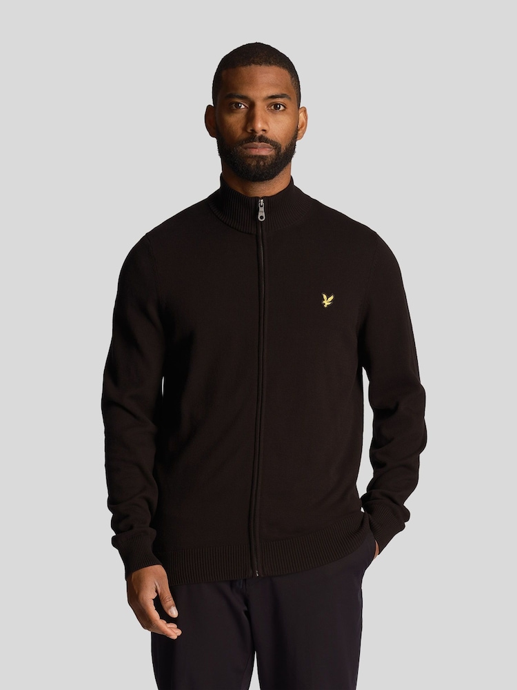 Lyle & Scott Black 100% Cotton Full Zip Jumper - Image 1 of 4