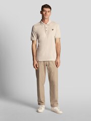 Lyle & Scott Cream Slub Polo Shirt - Image 2 of 5
