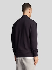Lyle & Scott Black Loopback 100% Cotton Jersey Bomber Jacket - Image 2 of 5