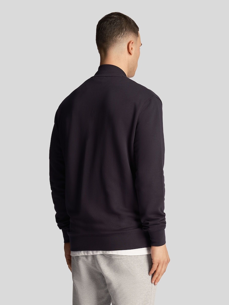 Lyle & Scott Black Loopback 100% Cotton Jersey Bomber Jacket - Image 2 of 5
