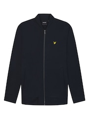 Lyle & Scott Black Loopback 100% Cotton Jersey Bomber Jacket - Image 5 of 5