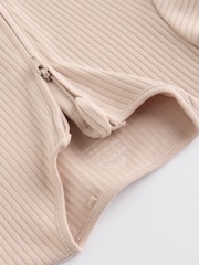 Chocolate Brown 100% Cotton Two Way Zip Baby Sleepsuit 3 Pack (0mths-3yrs) - Image 9 of 12