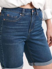 JD Williams Blue 24/7 Denim Knee Shorts - Image 4 of 4