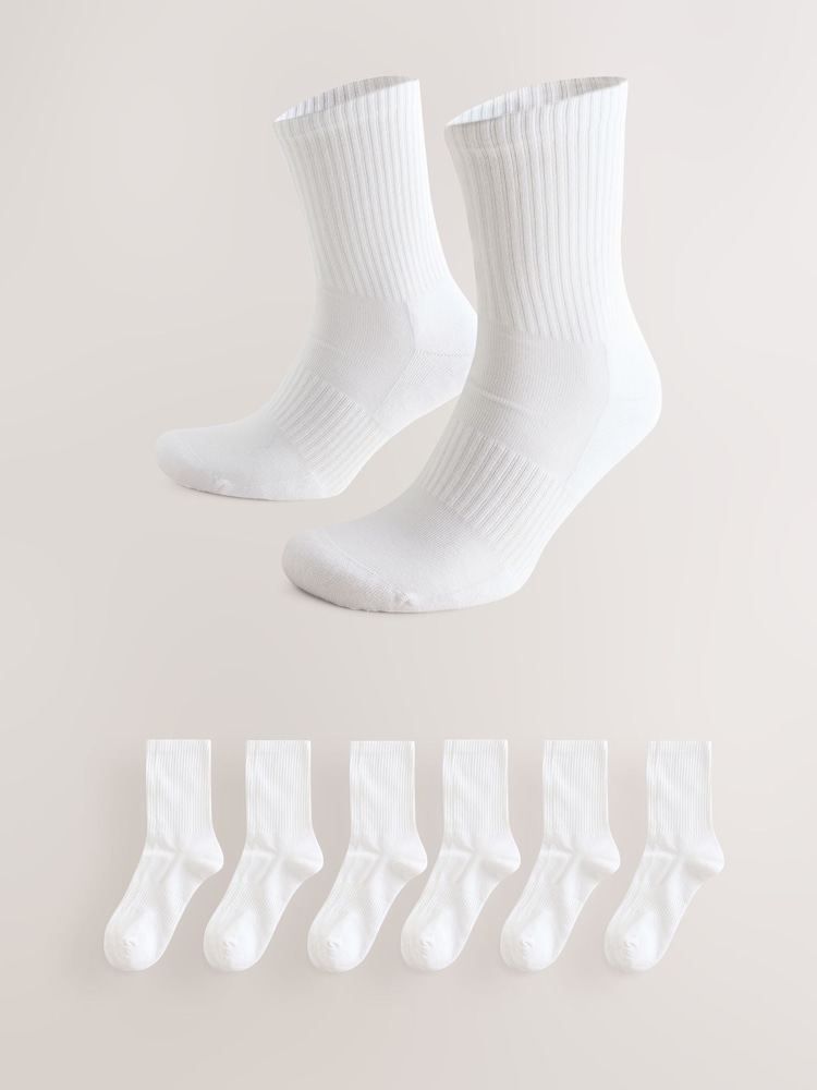 White Essential Sports Socks 6 Pack - Image 1 of 5