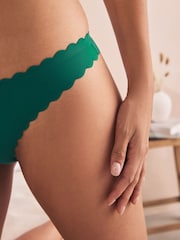 Green Thong No VPL Scallop Edge Knickers - Image 3 of 4