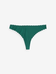 Green Thong No VPL Scallop Edge Knickers - Image 4 of 4