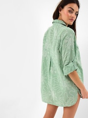 Accessorize Green Sun Embroidered Beach Cover Up Shirt - Image 2 of 4
