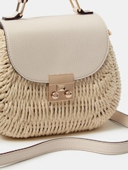 Accessorize Nude Raffia Handheld Bag - Image 2 of 3