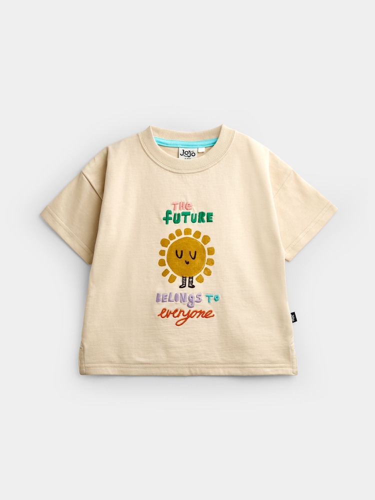 JoJo Maman Bébé The Future Belongs to Everyone Graphic T-Shirt - Image 1 of 6 JoJo Maman Bébé The Future Belongs to Everyone Graphic T-Shirt - Image 1 of 6