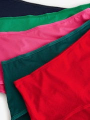 Red/Navy/Green Midi Microfibre Knickers 5 Pack - Image 10 of 10