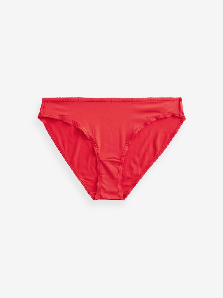 Red/Navy/Green High Leg Microfibre Knickers 5 Pack - Image 9 of 9
