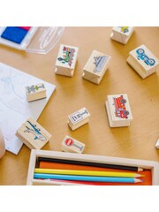 Melissa & Doug Natural Vehicle Stamp Set - Image 8 of 8