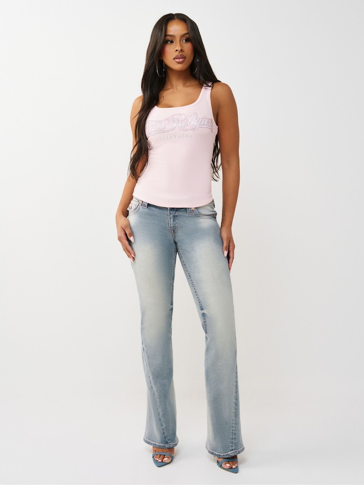 True Religion Blue Joey Low Rise  Flare Flap Jeans - Image 2 of 5