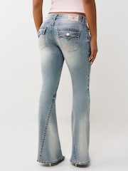 True Religion Blue Joey Low Rise  Flare Flap Jeans - Image 4 of 5