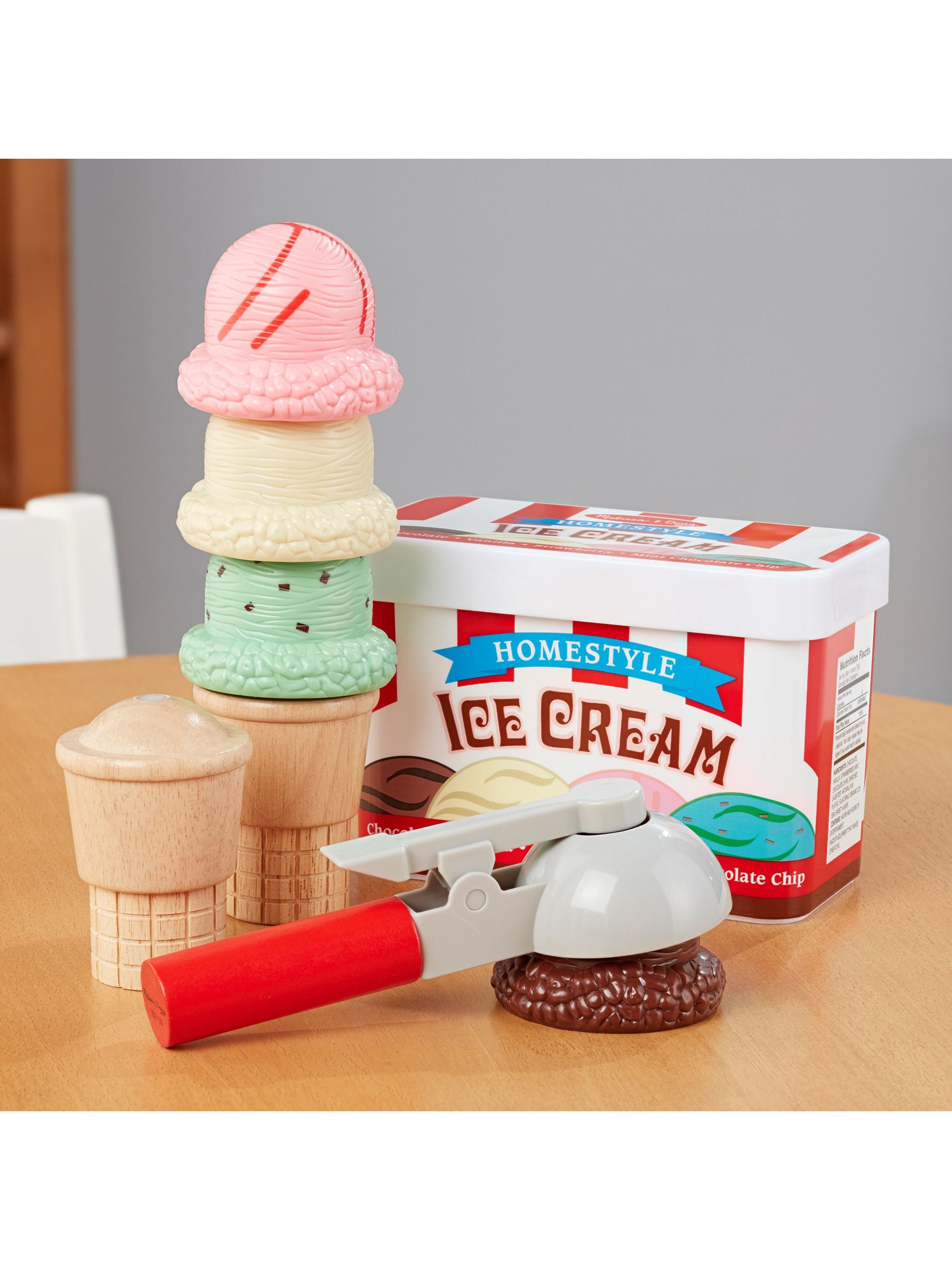 Buy Melissa Doug Natural Scoop And Stack Ice Cream Cone Playset from the Next UK online shop