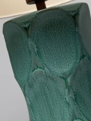 BHS Turquoise Alder Scalloped Base Table Lamp - Image 2 of 4