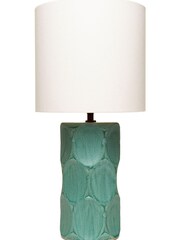 BHS Turquoise Alder Scalloped Base Table Lamp - Image 4 of 4