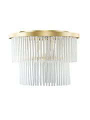 BHS Satin Brass Aubrey Ceiling Flush Fitting Light - Image 4 of 4