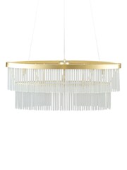 BHS Satin Brass Aubrey Oval Diner Pendant Ceiling Light - Image 2 of 3