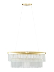 BHS Satin Brass Aubrey Oval Diner Pendant Ceiling Light - Image 3 of 3
