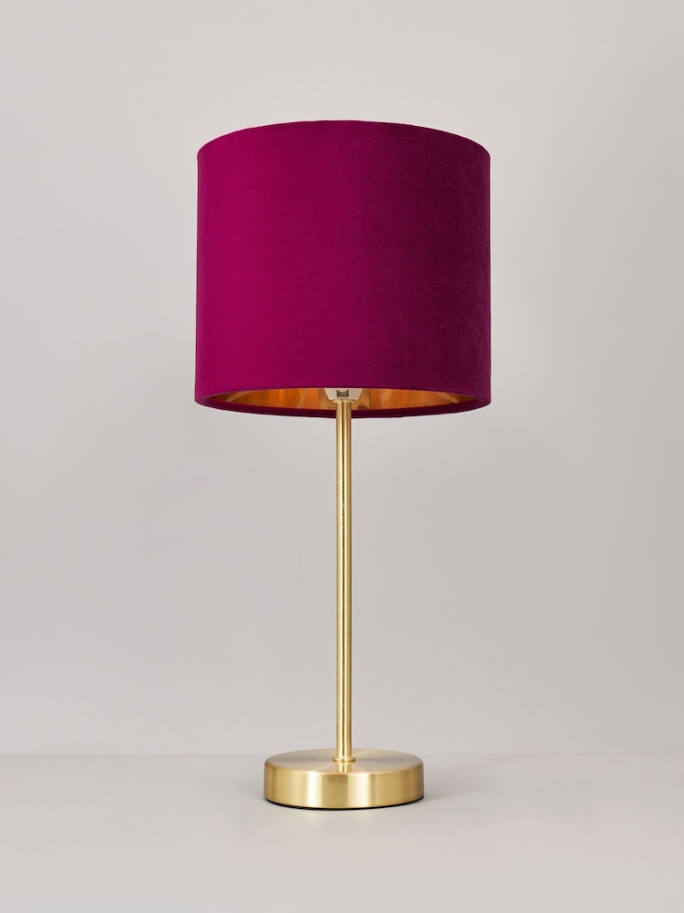 BHS Raspberry Red Velvet Table Lamp - Image 2 of 5 BHS Raspberry Red Velvet Table Lamp - Image 2 of 5