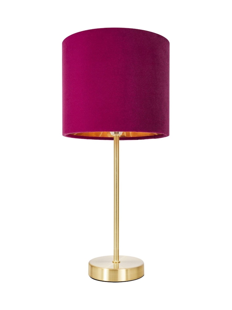 BHS Raspberry Red Velvet Table Lamp - Image 5 of 5 BHS Raspberry Red Velvet Table Lamp - Image 5 of 5