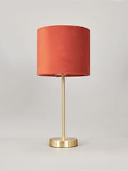 BHS Burnt Orange Velvet Table Lamp - Image 2 of 5