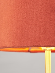 BHS Burnt Orange Velvet Table Lamp - Image 3 of 5