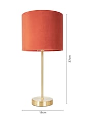 BHS Burnt Orange Velvet Table Lamp - Image 4 of 5