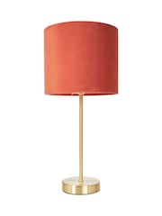 BHS Burnt Orange Velvet Table Lamp - Image 5 of 5
