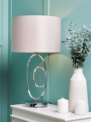 BHS Chrome Aspen Sculptural Table Lamp - Image 1 of 5
