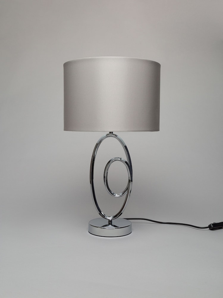 BHS Chrome Aspen Sculptural Table Lamp - Image 2 of 5