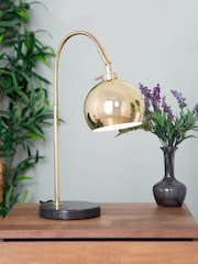 BHS Brass Benson Arched Table Lamp - Image 1 of 3