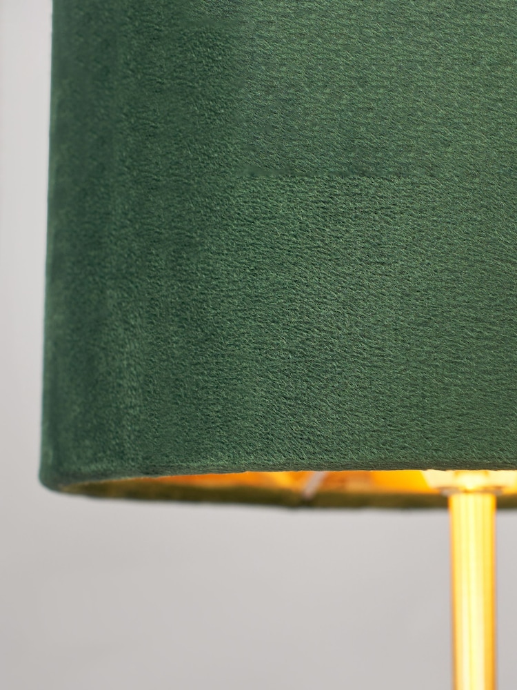 BHS Emerald Green Velvet Table Lamp - Image 2 of 5