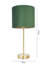 BHS Emerald Green Velvet Table Lamp - Image 4 of 5