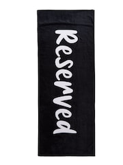 Catherine Lansfield Black 100% Cotton Reserved Extra Long Beach Towel - Image 3 of 4